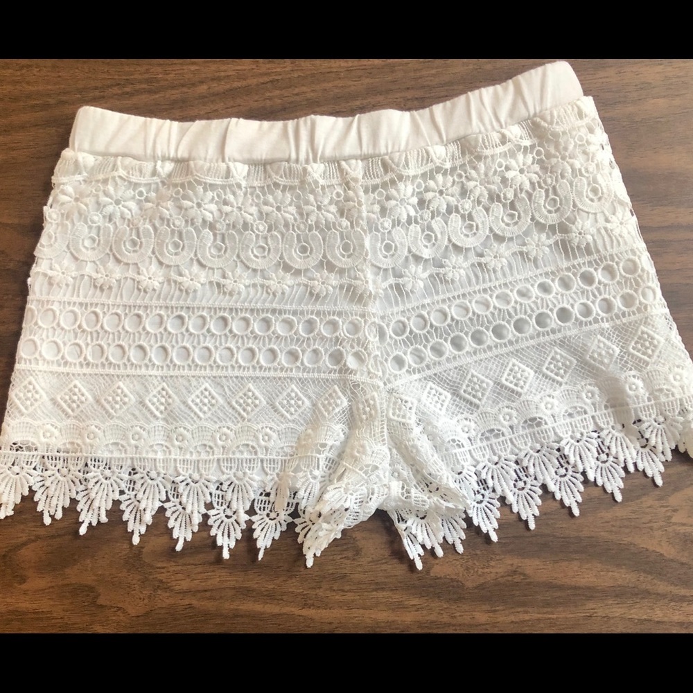 SOLD!Self Esteem White Lace Shorts Size XL (girls)